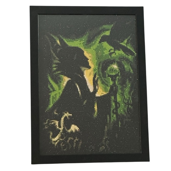 Handmade Other - Maleficent diamond art framed picture 10x14